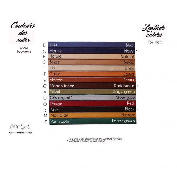 Two-tone leather and metal bracelet to personalize