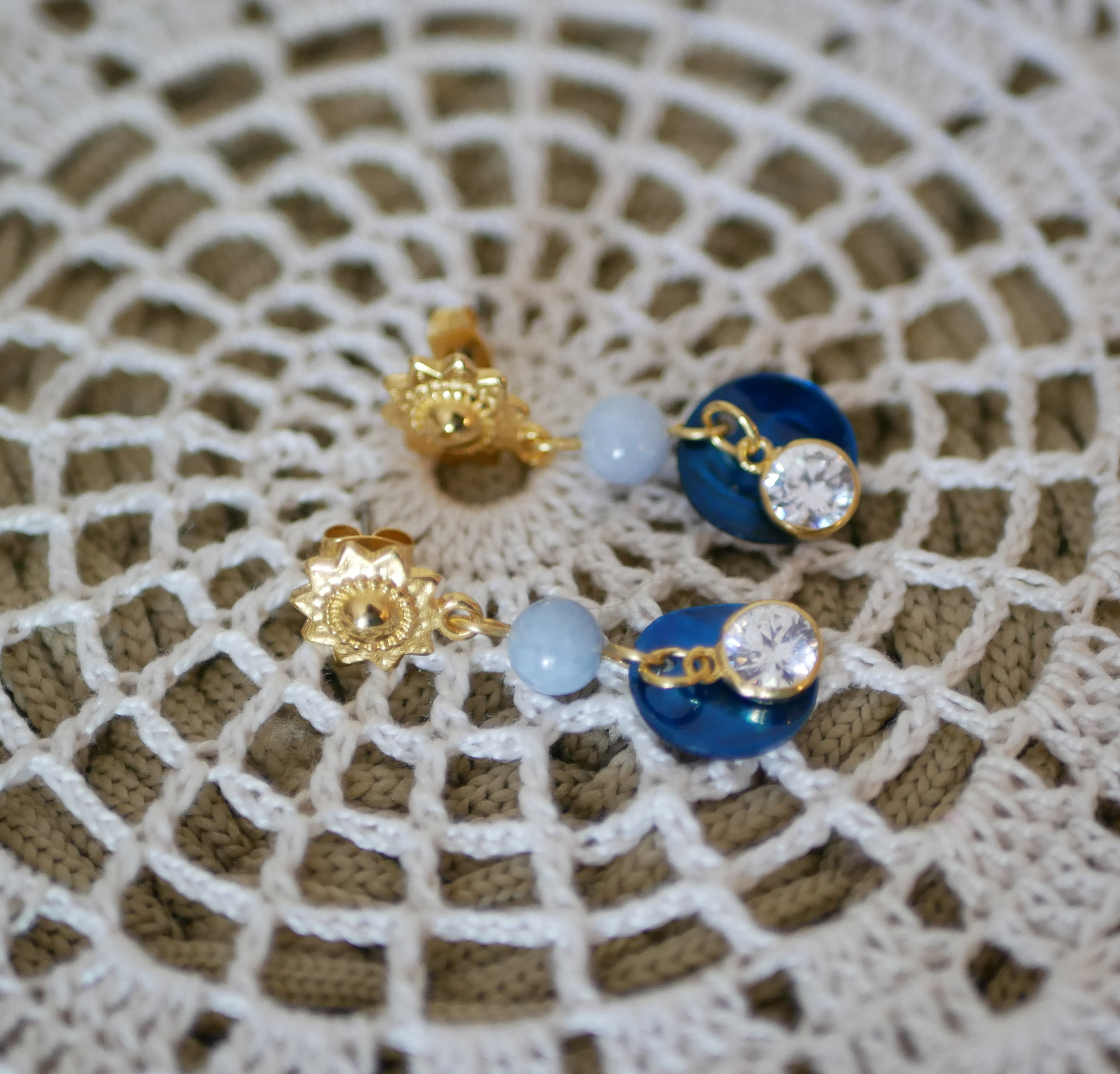 Earrings "Les nacrées" collection Blue