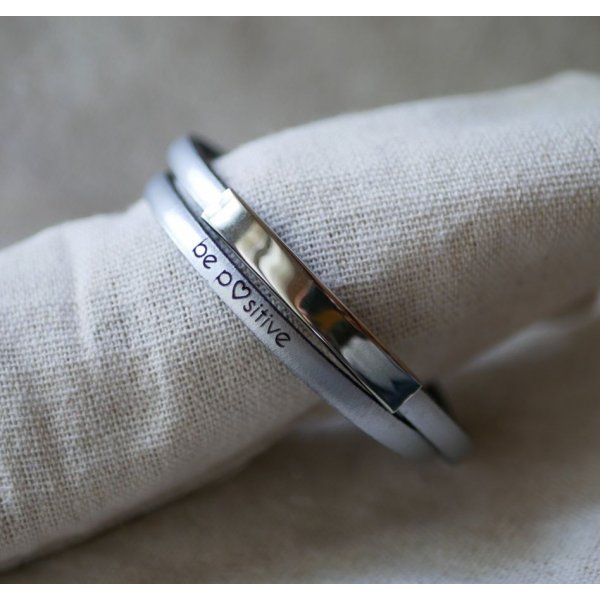 Metal bracelet bar in leather double turn 