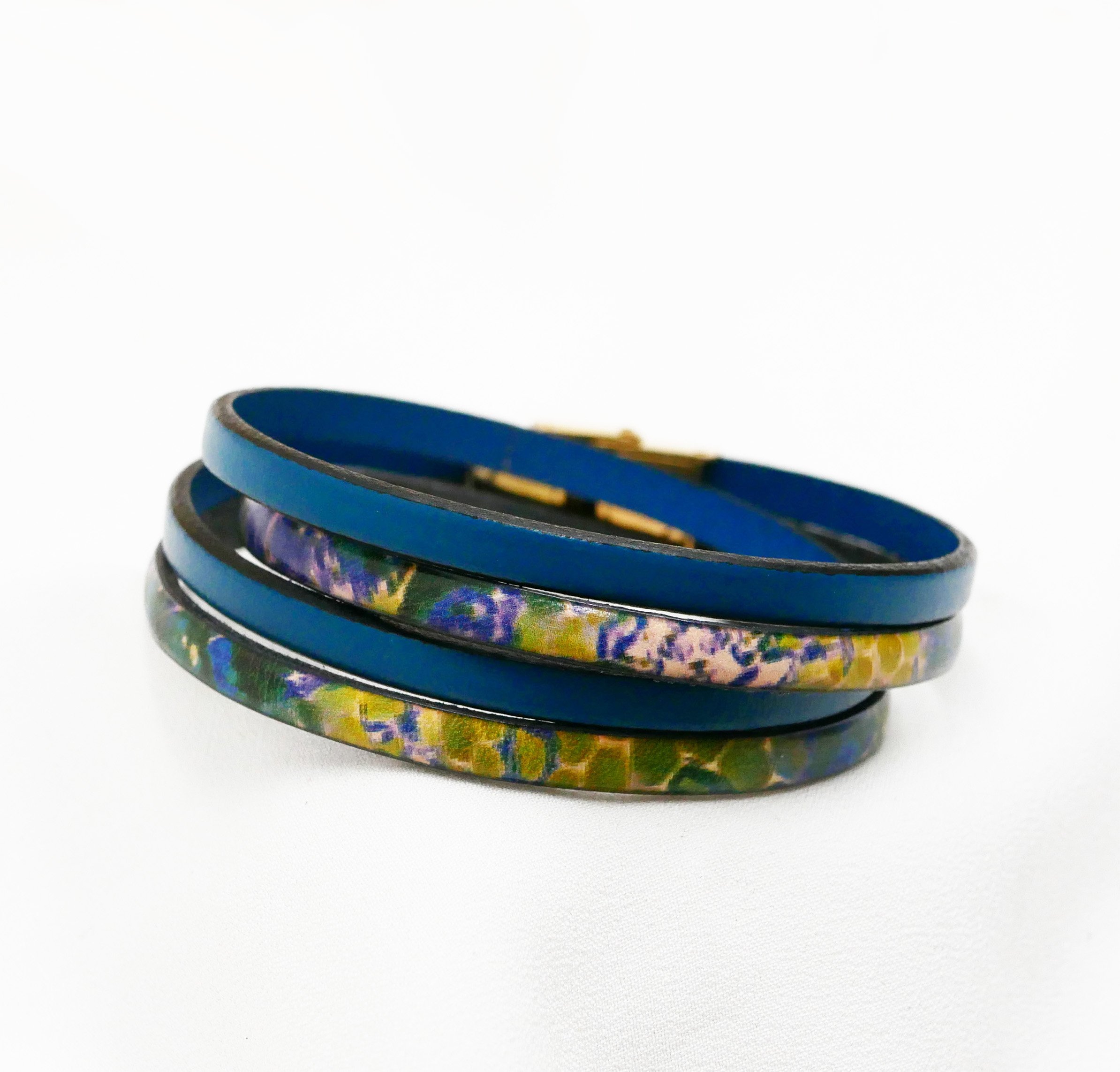 Impressionist printed leather bracelet to personalize