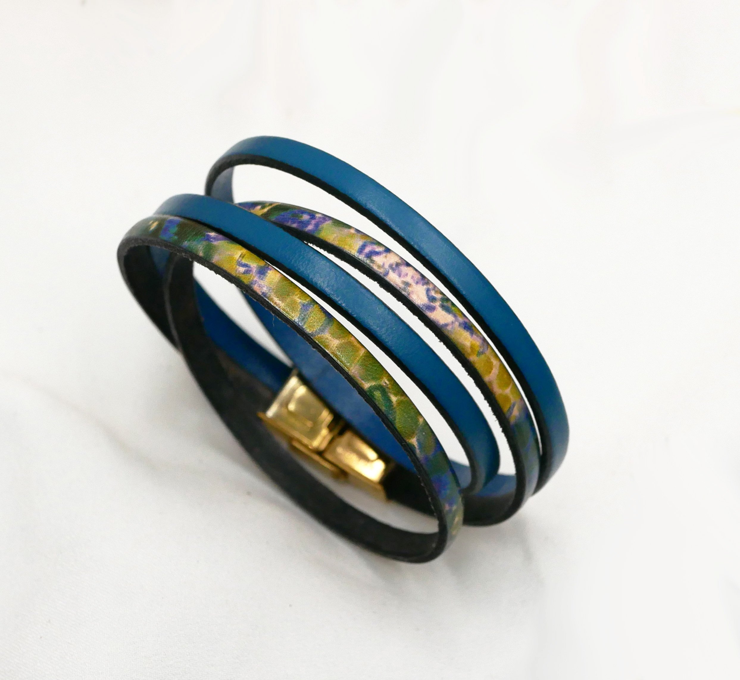 Impressionist printed leather bracelet to personalize