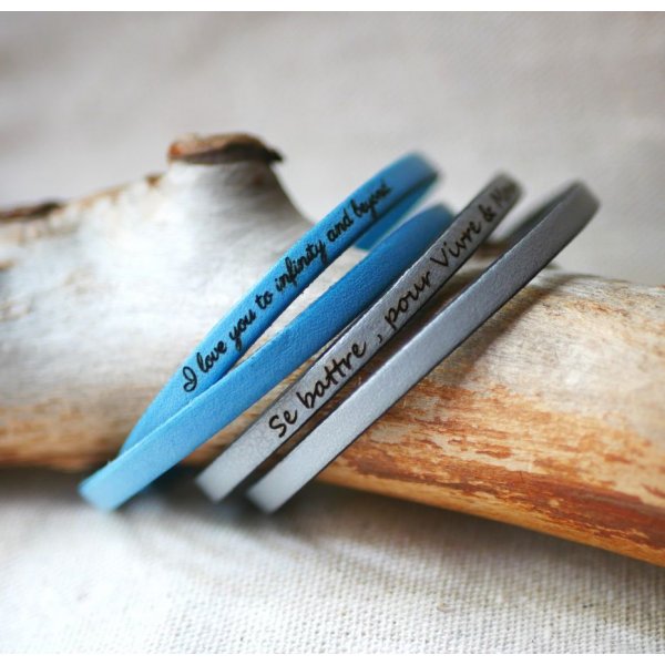 Fine leather bracelet in 2 turns for man or woman to customize