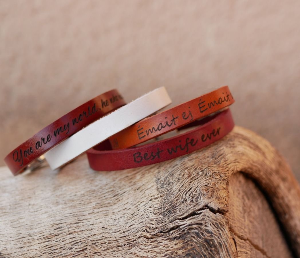 Mixed leather bracelet 9mm adjustable clasp