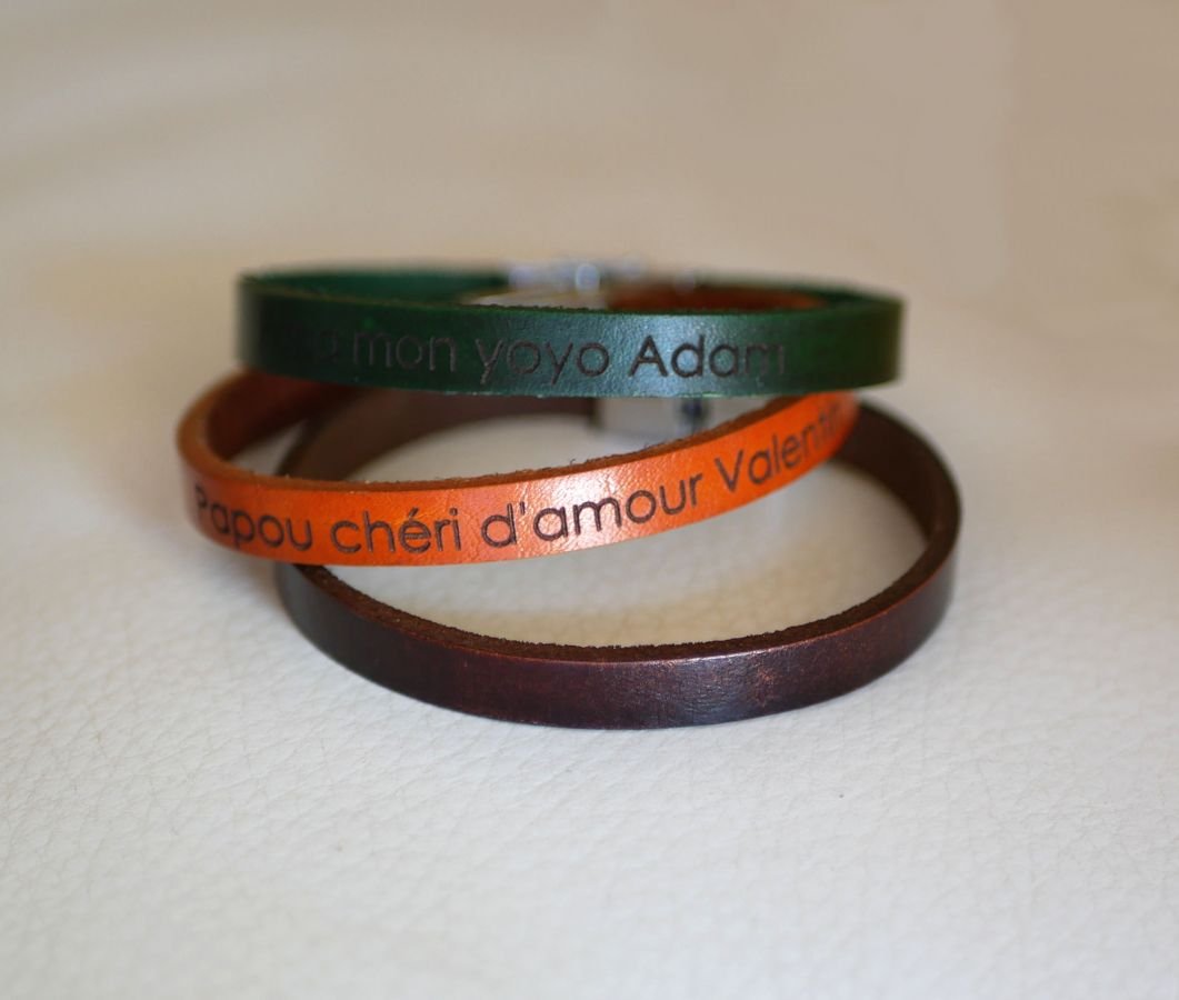 Mixed leather bracelet 9mm adjustable clasp