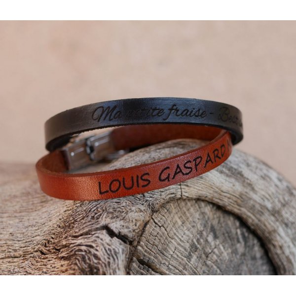 Mixed leather bracelet 9mm adjustable clasp