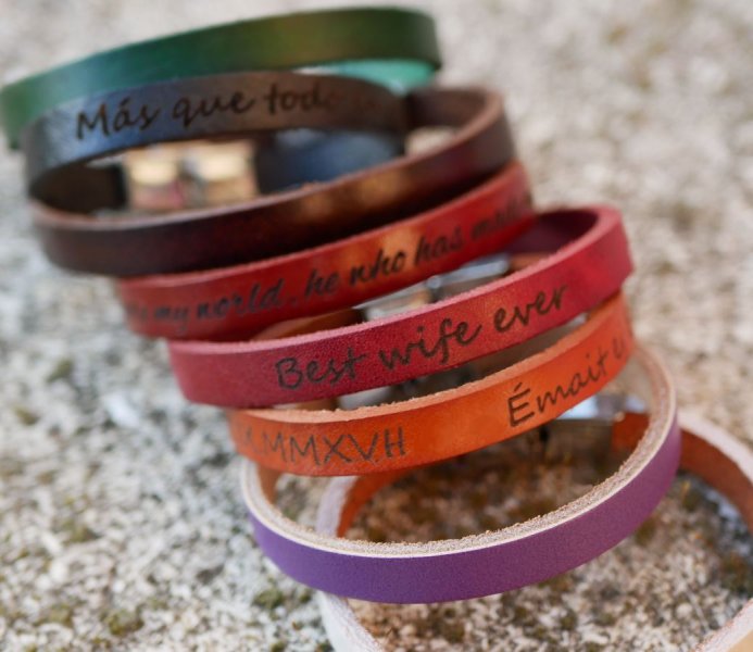 Mixed leather bracelet 9mm adjustable clasp