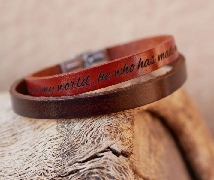 Mixed leather bracelet 9mm adjustable clasp