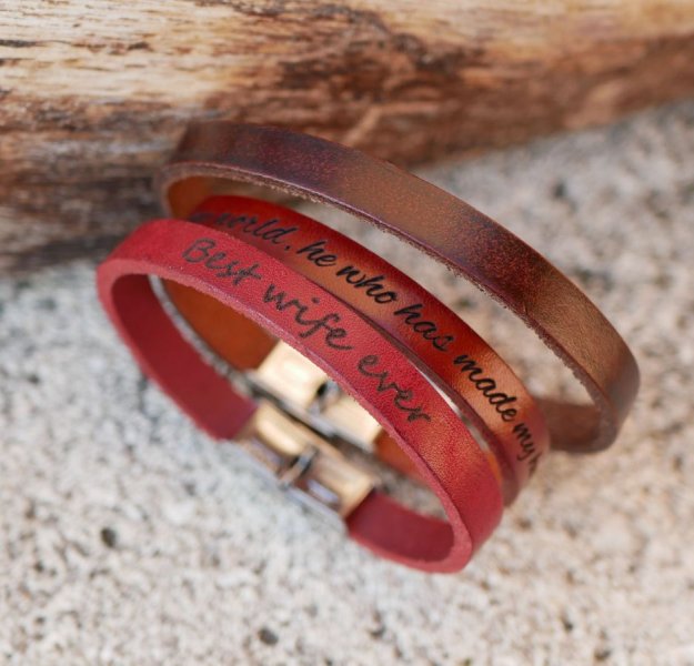 Mixed leather bracelet 9mm adjustable clasp