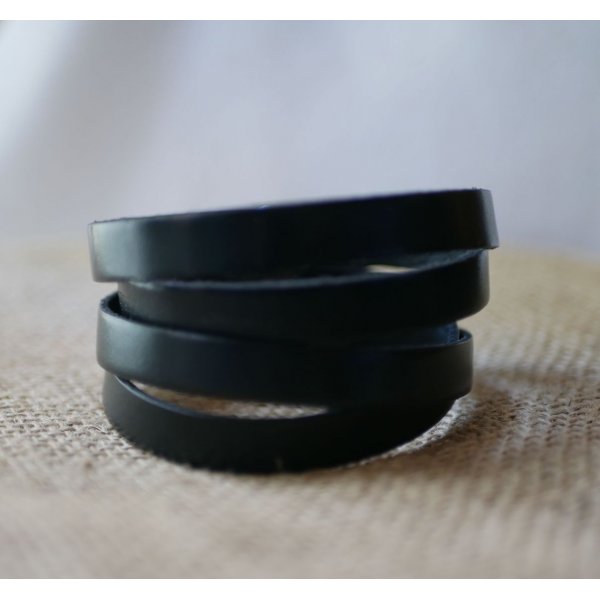 Leather bracelet 4 turns of wrist for man customizable by engraving
