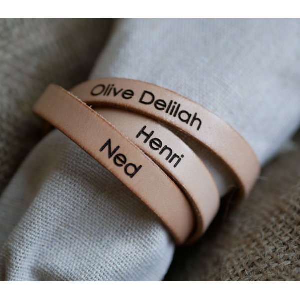 Leather bracelet woman triple turn to customize color and engraving 