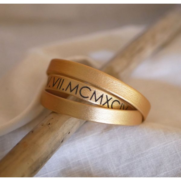 Leather bracelet woman triple turn to customize color and engraving 