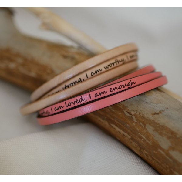 Customized fine leather bracelet 3 turns for women