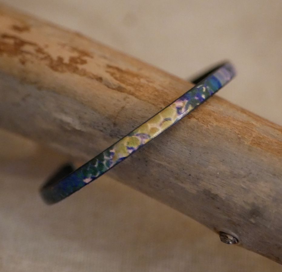 Women's fine leather bracelet with Impressionist print