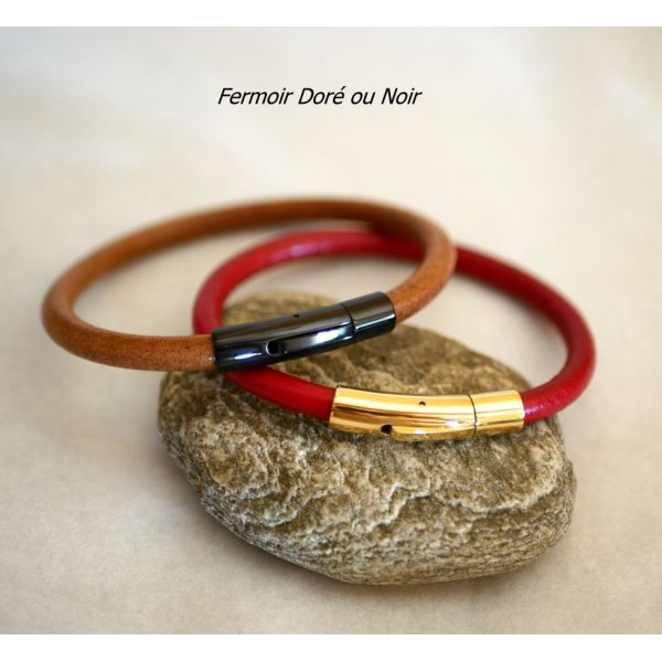 Leather bracelet woman round personalized by engraving