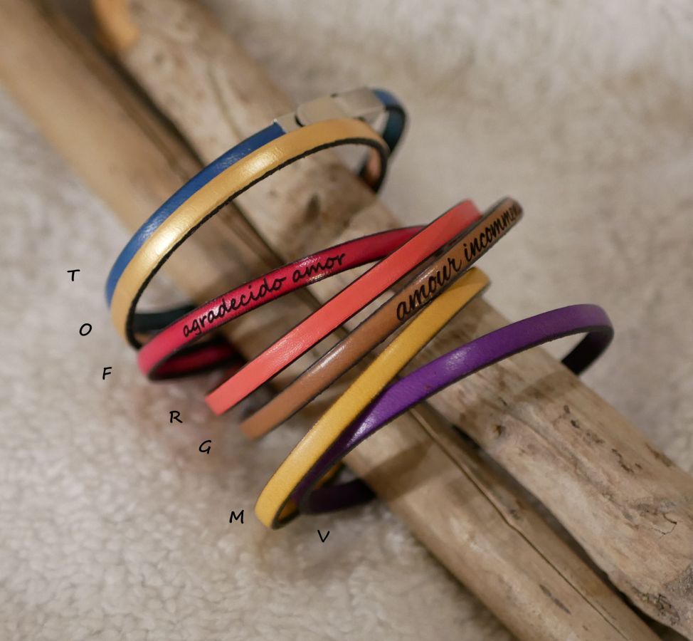 Customizable fine leather bracelet for women 