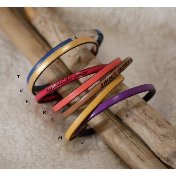 Customizable fine leather bracelet for women 