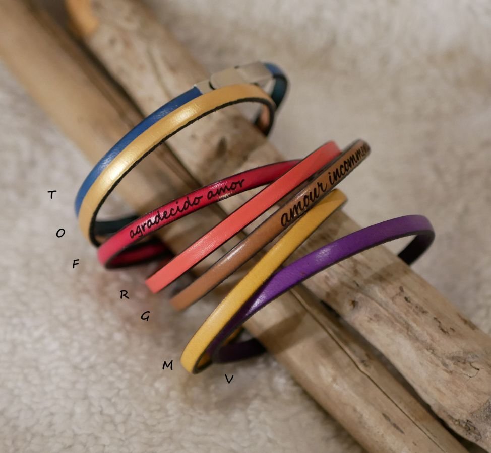 Customizable fine leather bracelet for women 