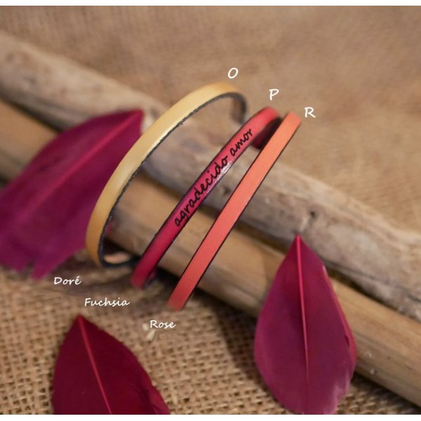 Customizable fine leather bracelet for women 