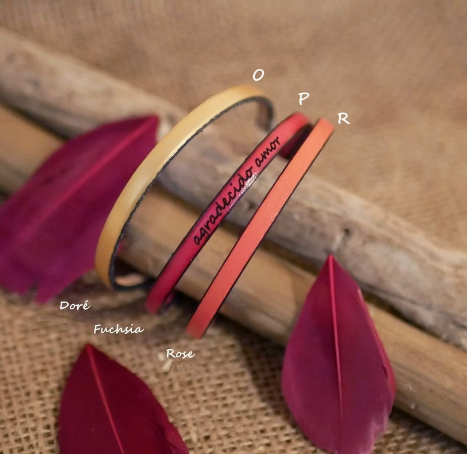 Customizable fine leather bracelet for women 