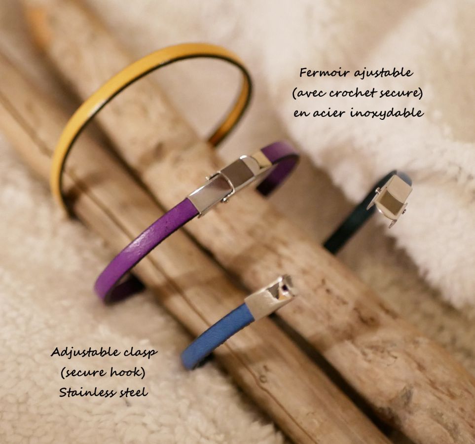 Customizable fine leather bracelet for women 
