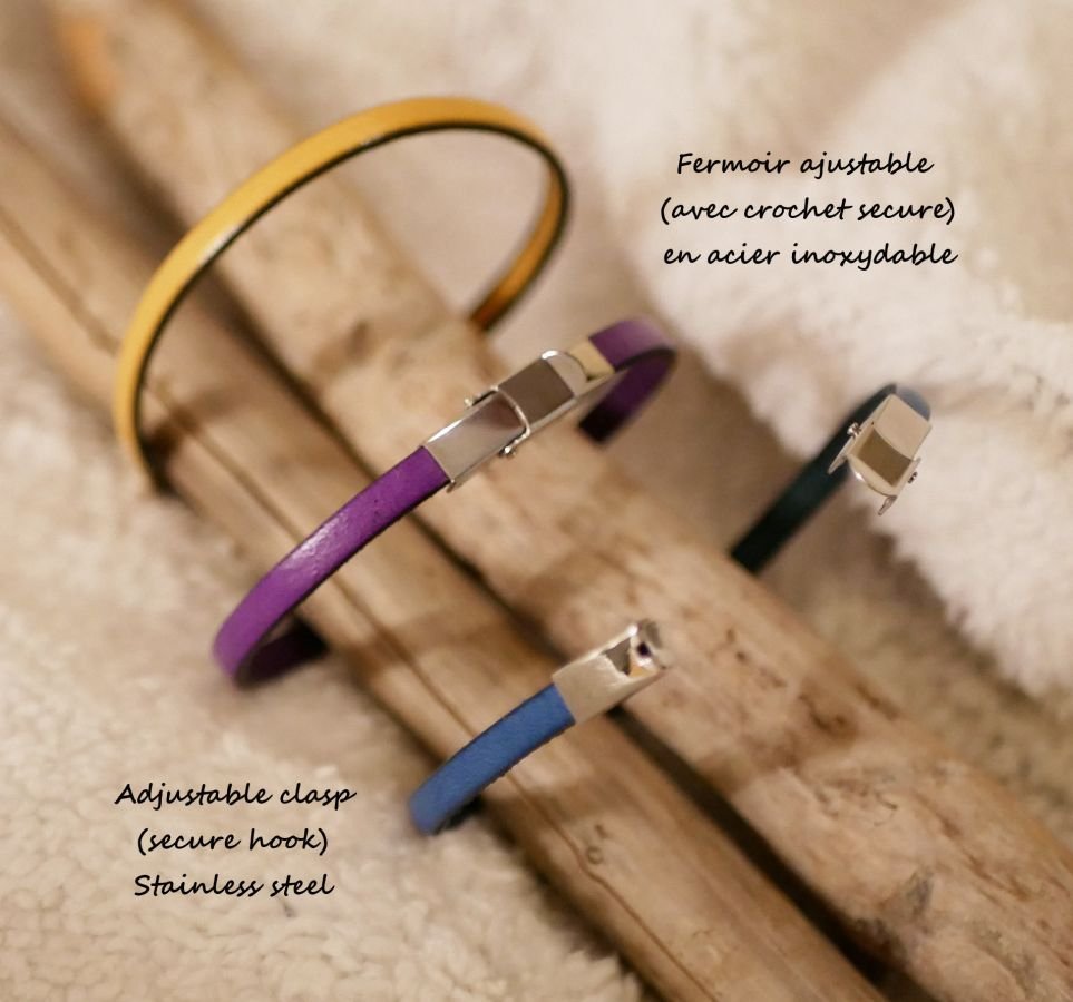 Customizable fine leather bracelet for women 
