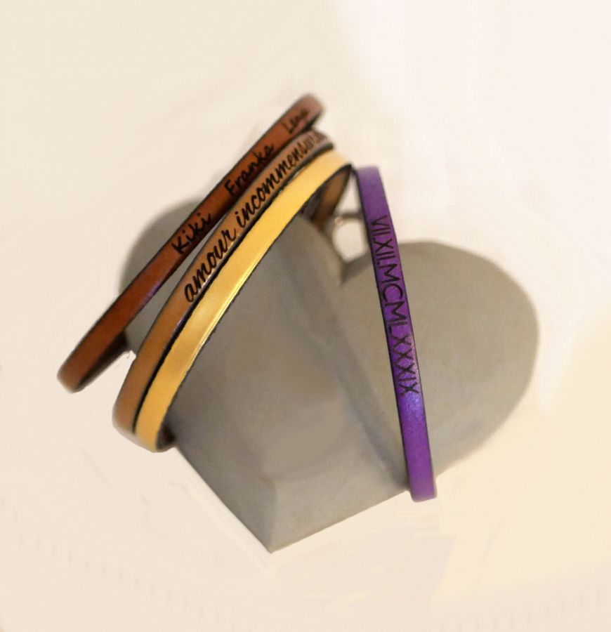 Customizable fine leather bracelet for women 