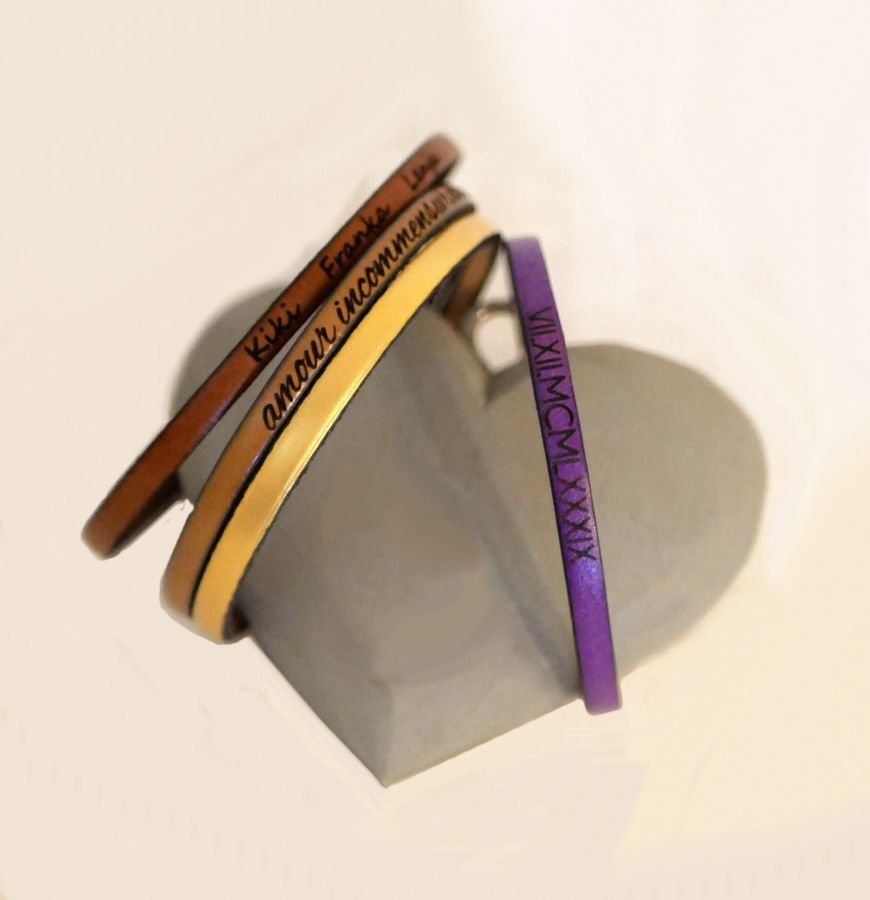 Customizable fine leather bracelet for women 