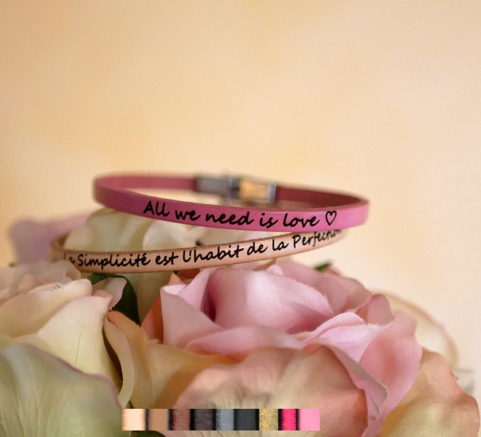 Customizable fine leather bracelet for women 