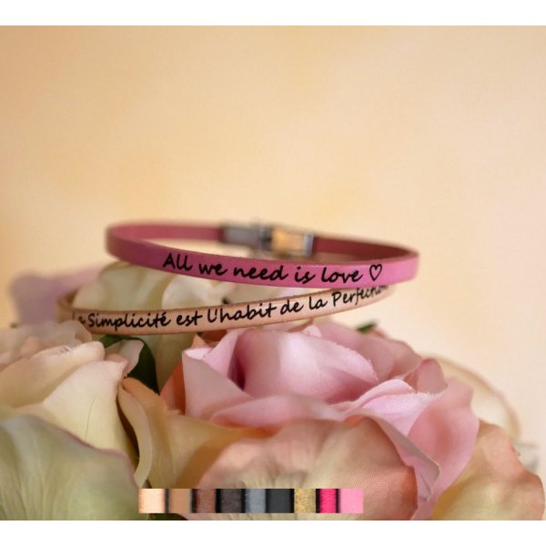 Customizable fine leather bracelet for women 