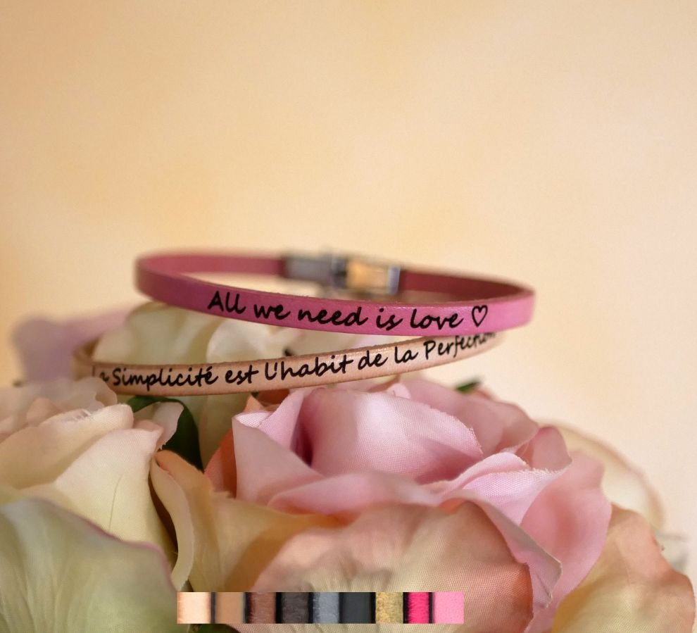 Customizable fine leather bracelet for women 