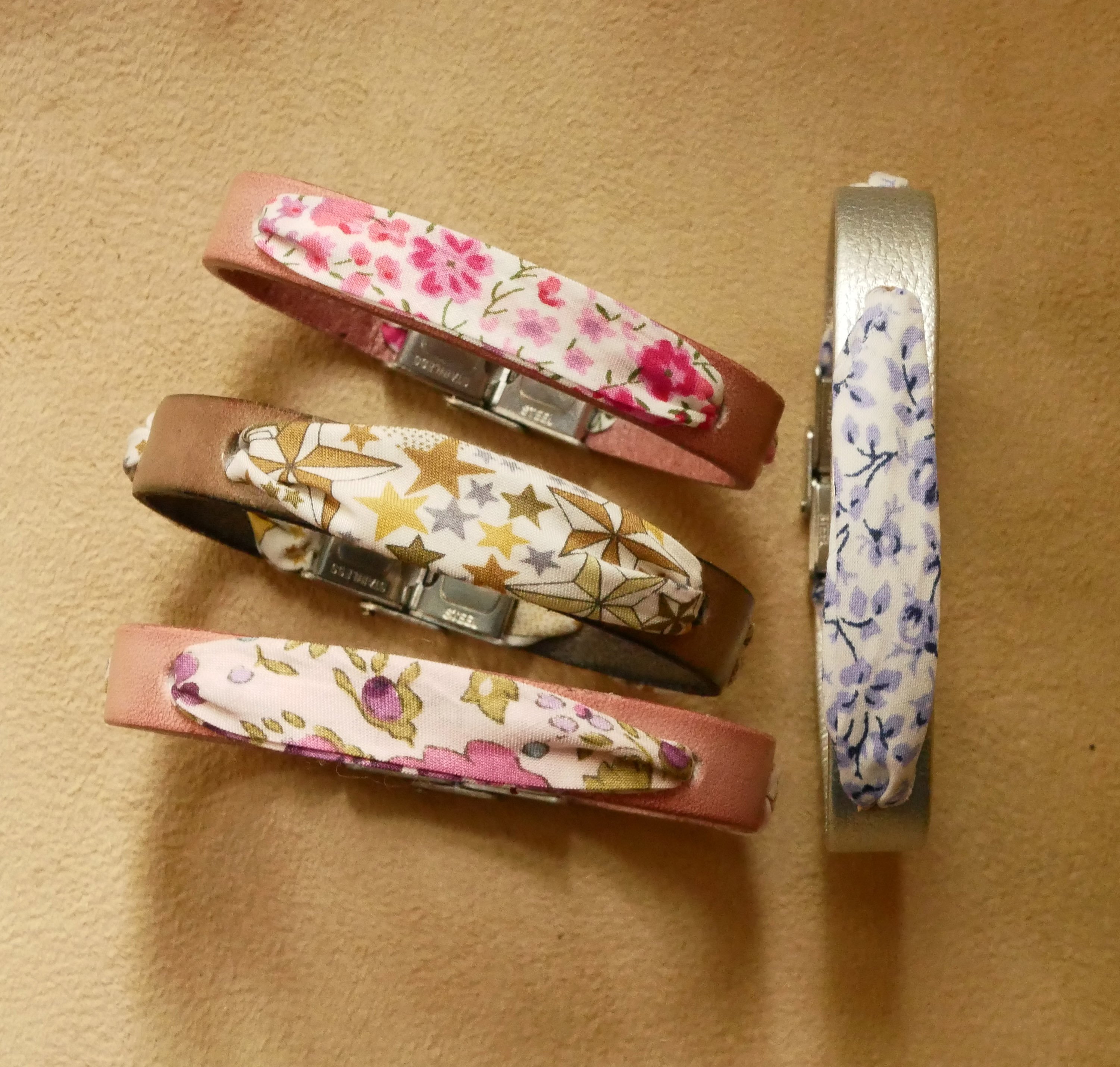 Customized Flor&acirc;me bracelet with liberty ribbon and your choice of leather