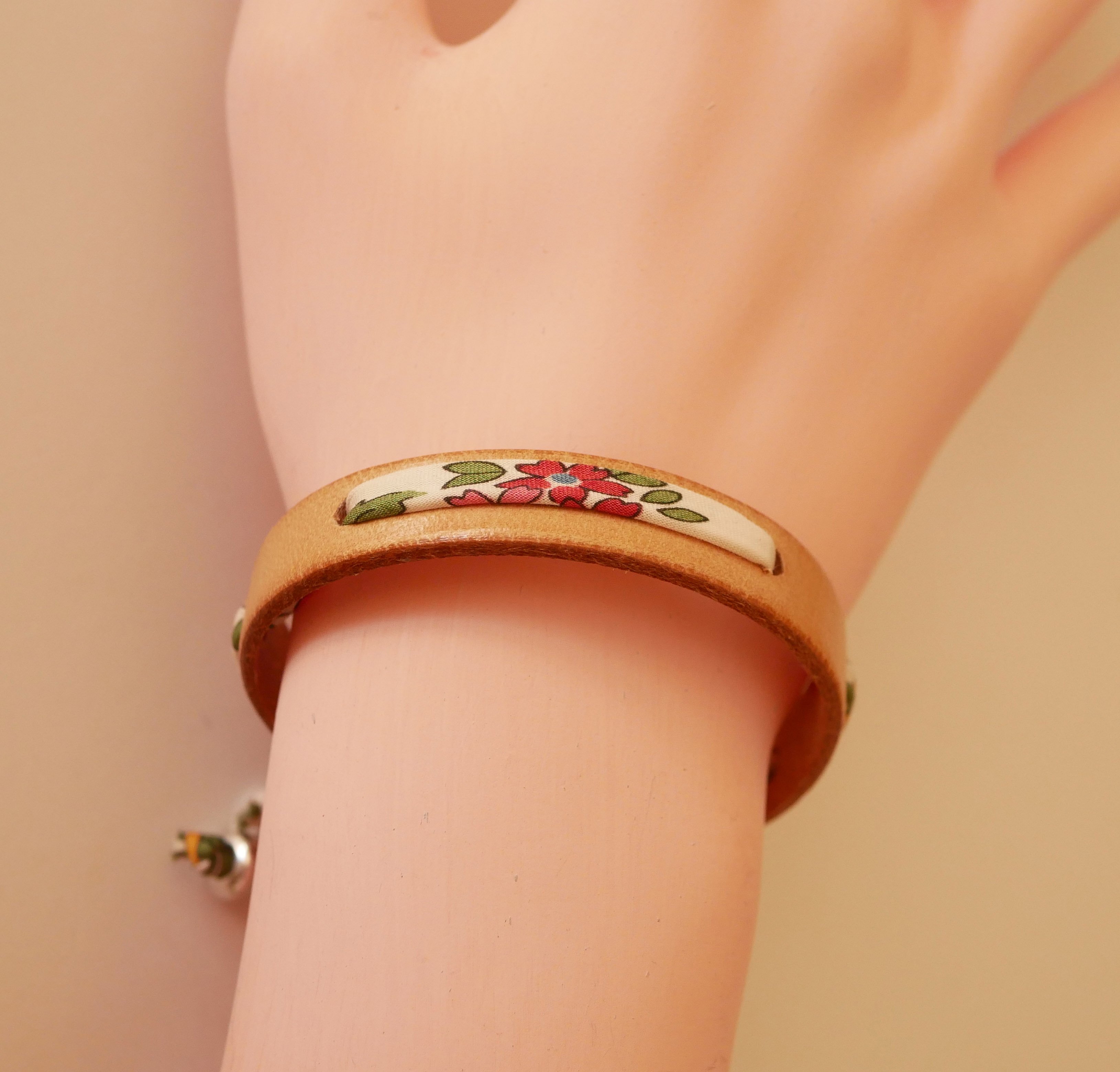 Flor&acirc;me bracelet to personalize with Liberty cord and leather color