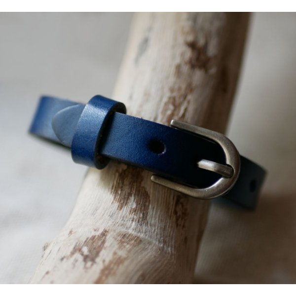 Men's leather bracelet engraved Blue to customize 