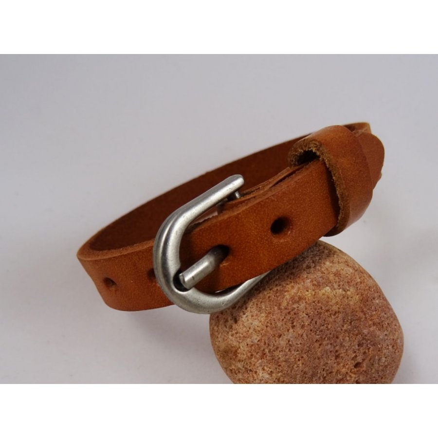 Men's leather bracelet Camel engraved to personalize 