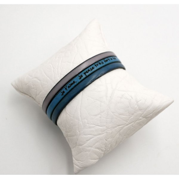 Cuff bracelet trio of leather to customize 