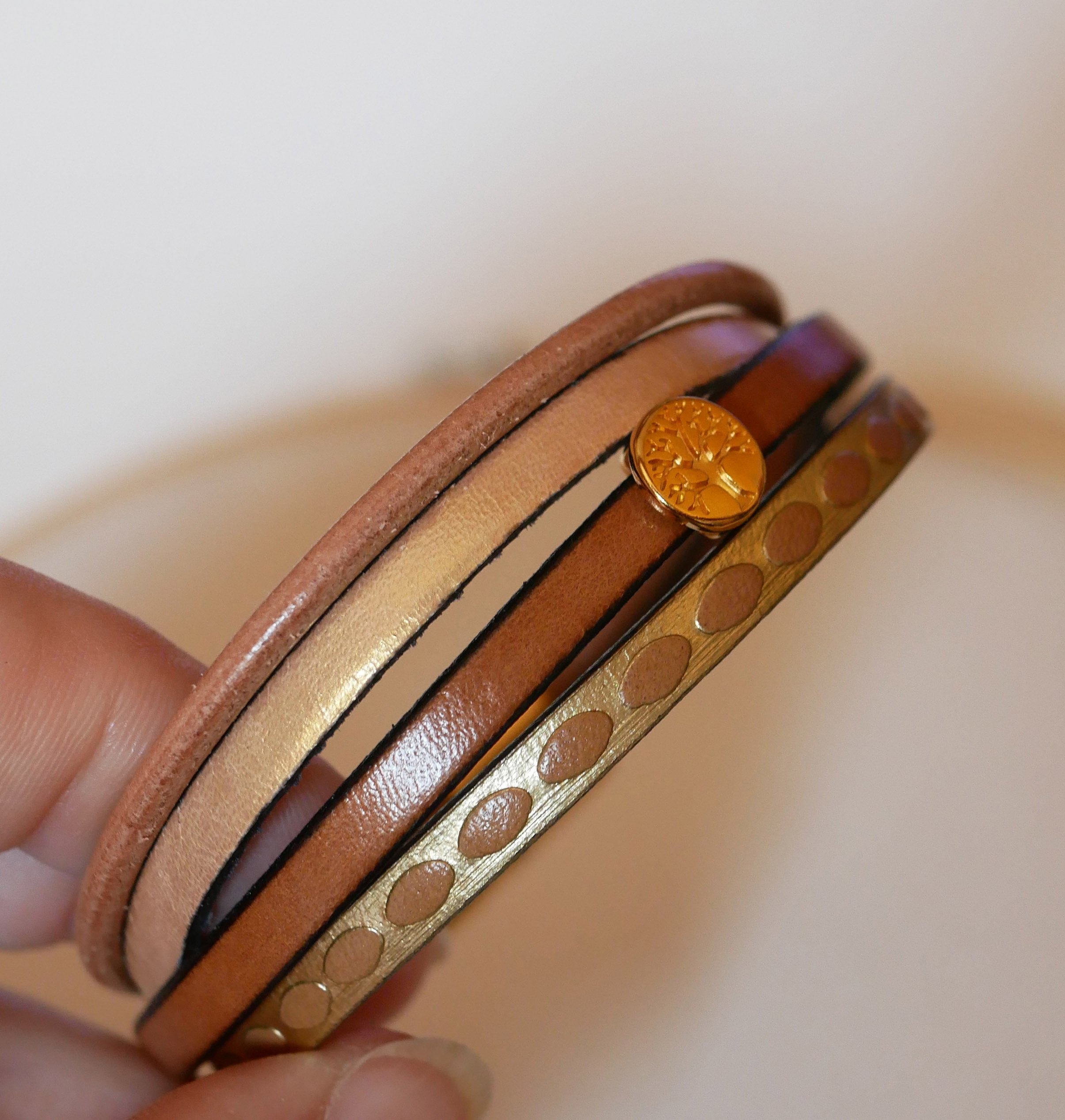 Women's gold cuff bracelet mini cabochon Tree of life