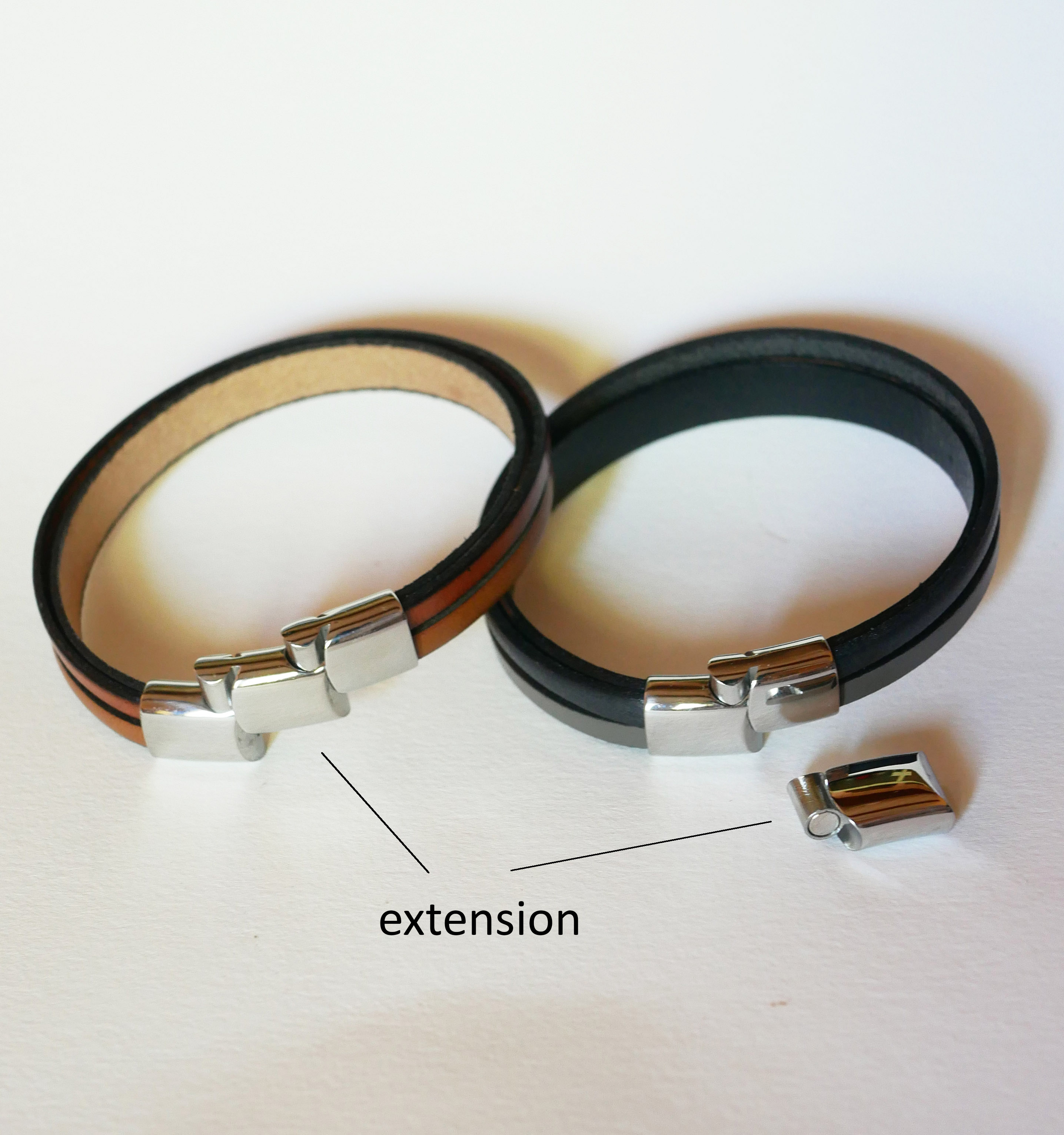 Green &amp; Grey multi-leather cuff bracelet for men