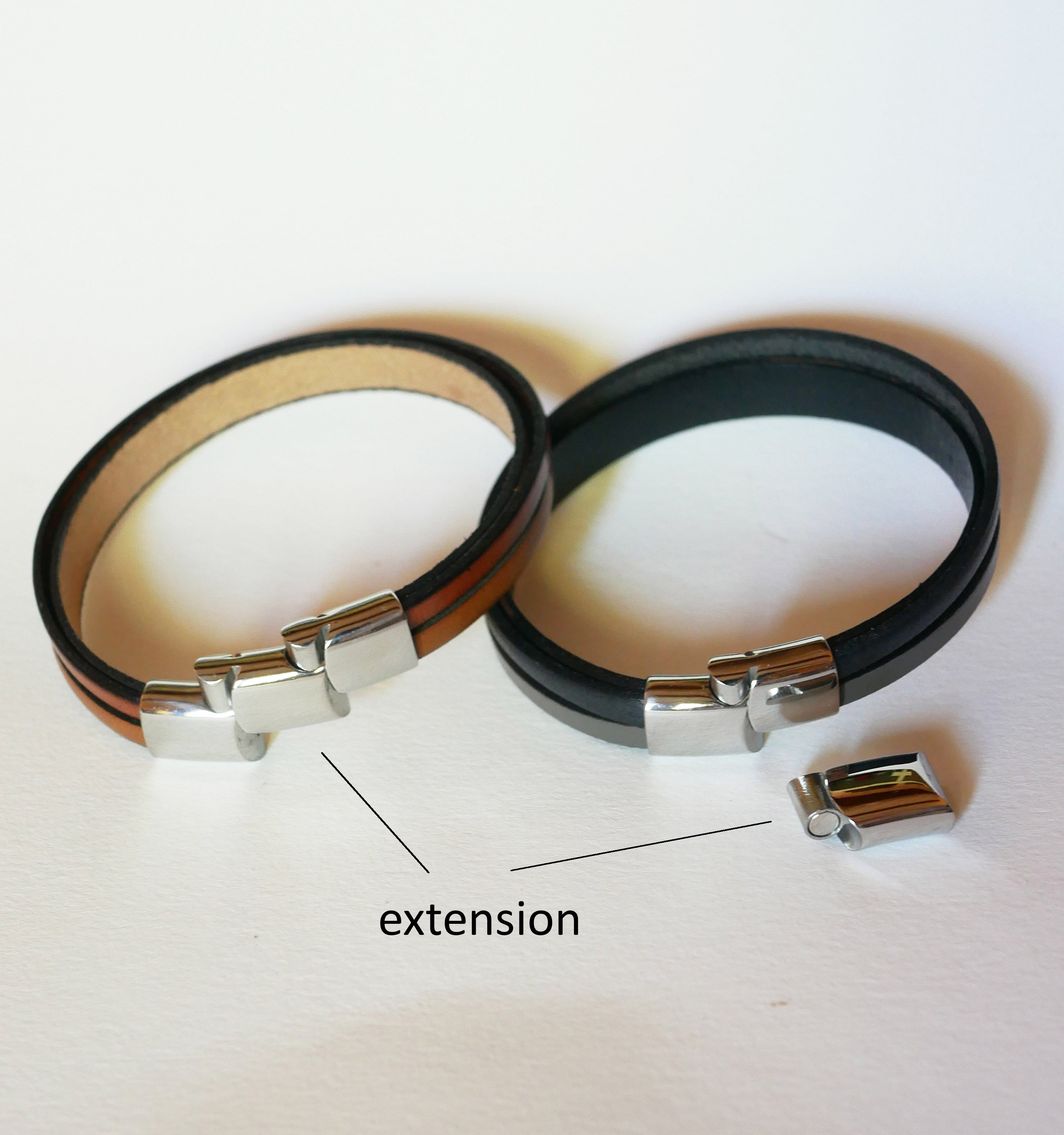 Green &amp; Grey multi-leather cuff bracelet for men