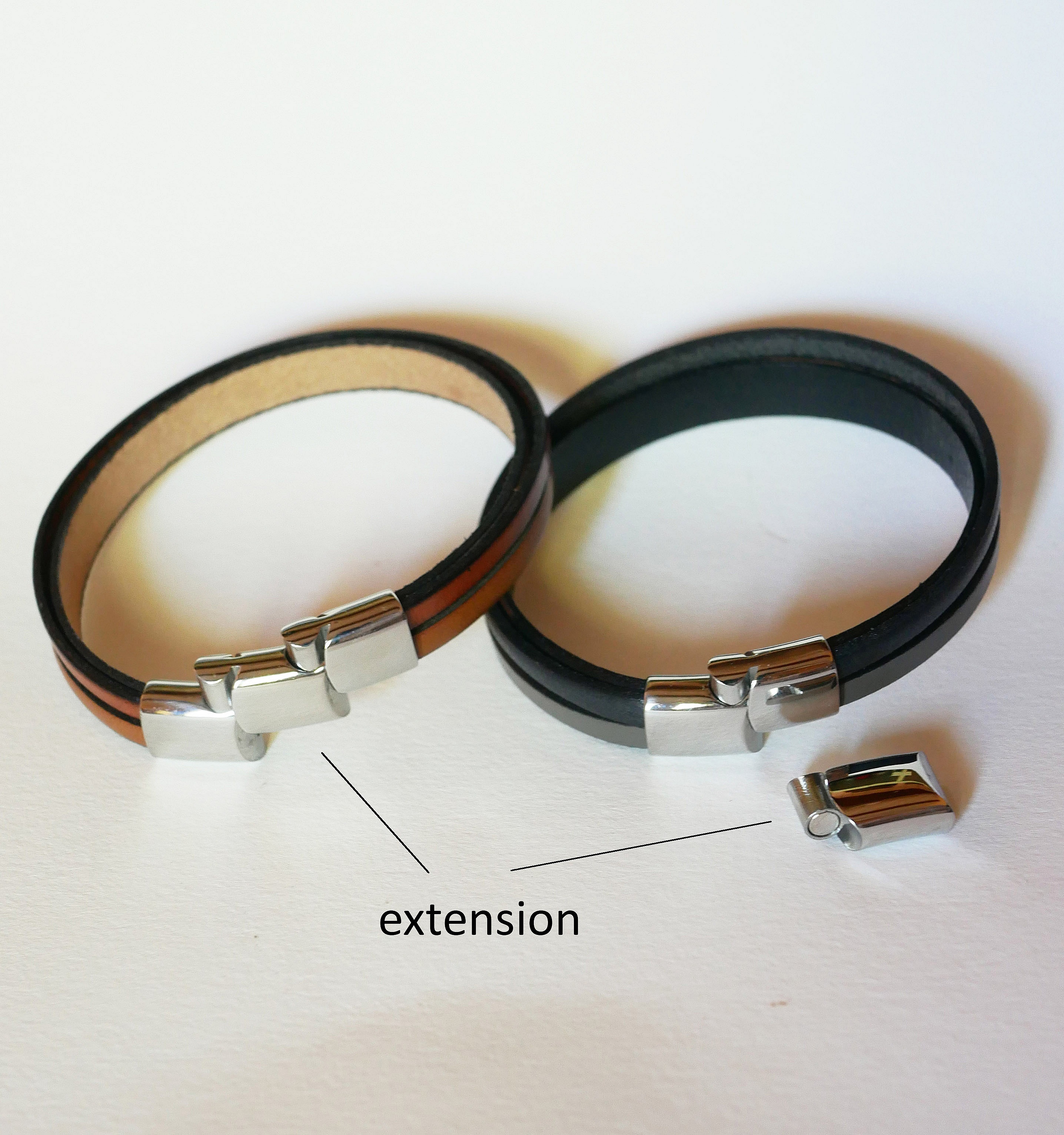 Green &amp; Grey multi-leather cuff bracelet for men