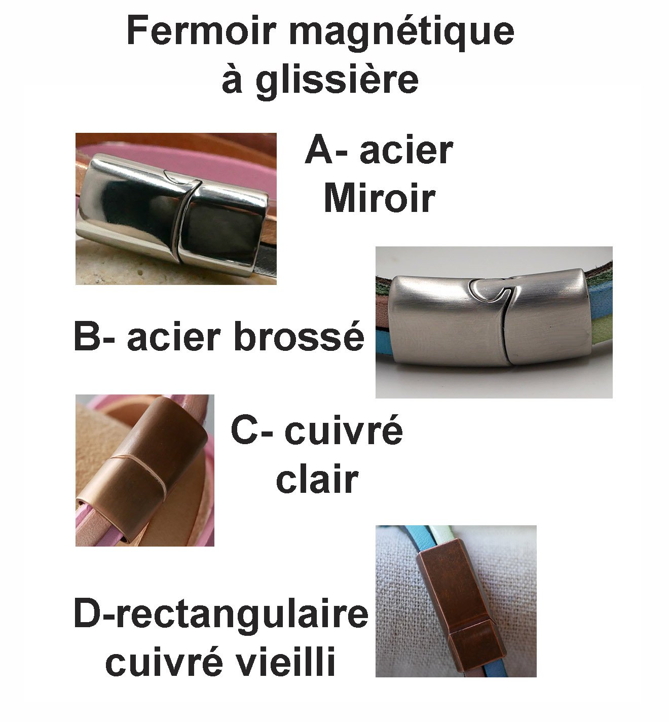 Cuff bracelet multi-leathers tonic colors