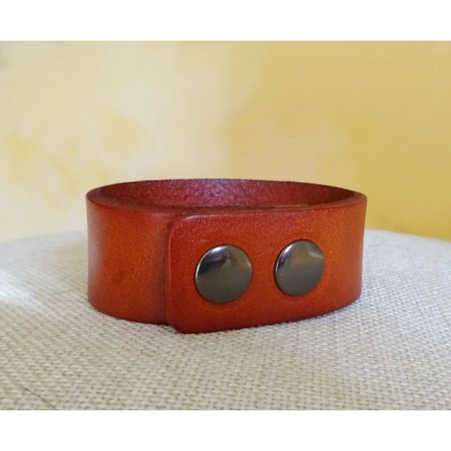 Custom engraved Camel leather cuff bracelet