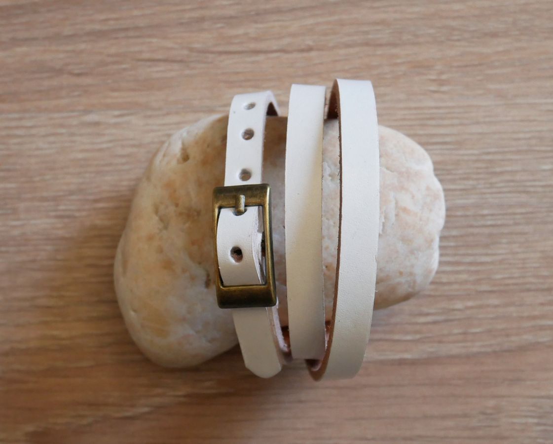 Mixed bracelet 3 turns in leather color of your choice