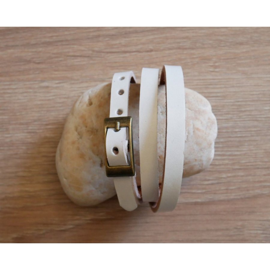 Mixed bracelet 3 turns in leather color of your choice