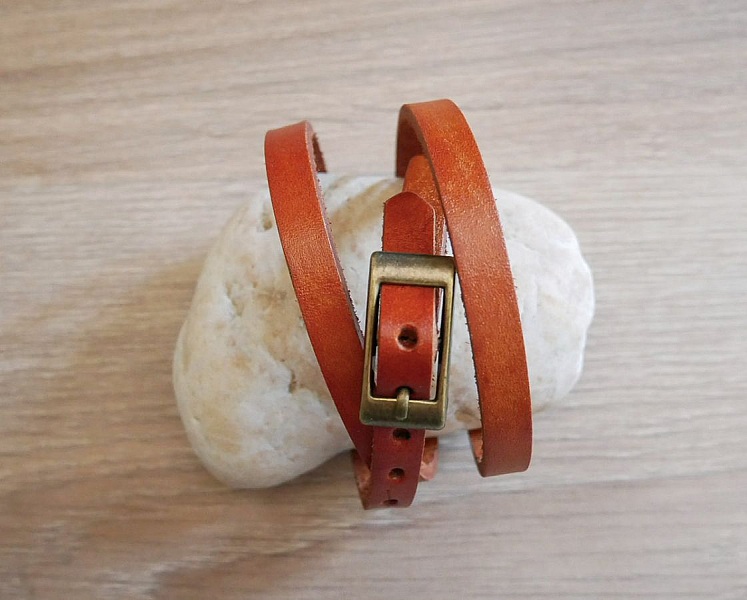 Mixed bracelet 3 turns in leather color of your choice