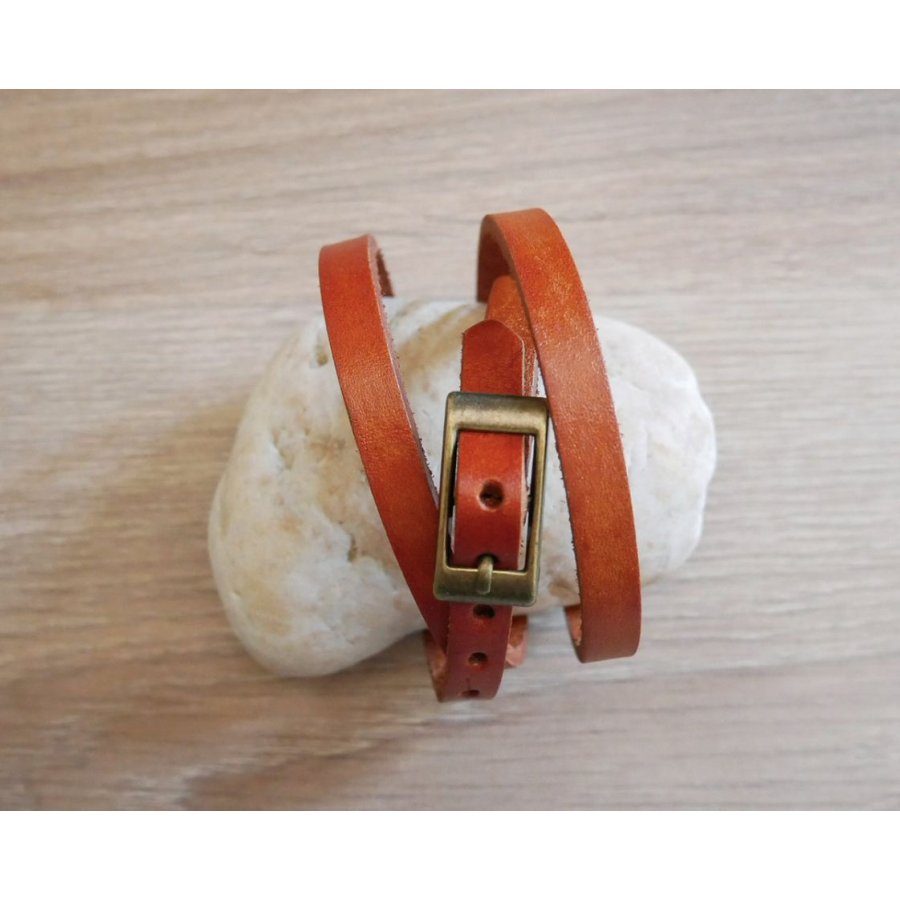 Mixed bracelet 3 turns in leather color of your choice