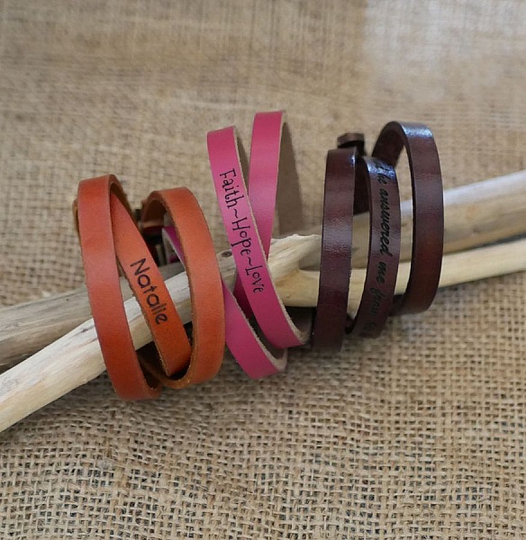Mixed bracelet 3 turns in leather color of your choice