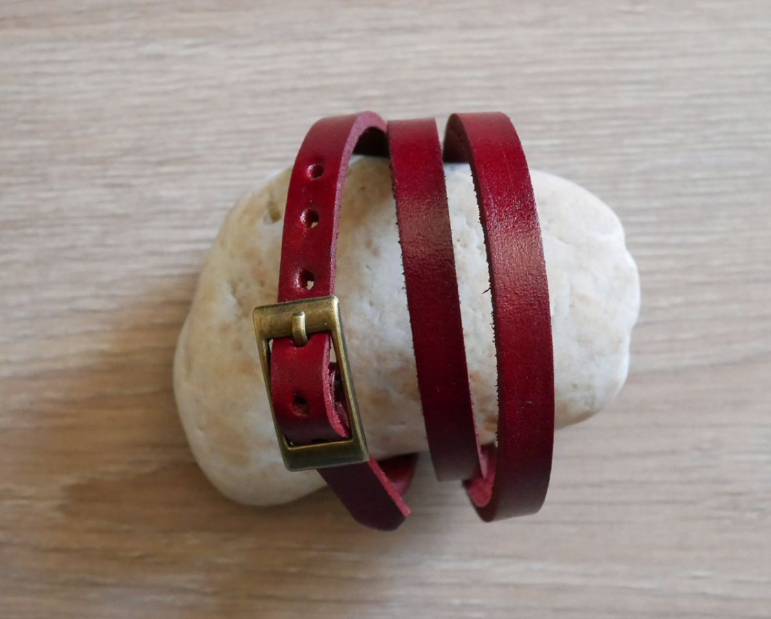 Mixed bracelet 3 turns in leather color of your choice