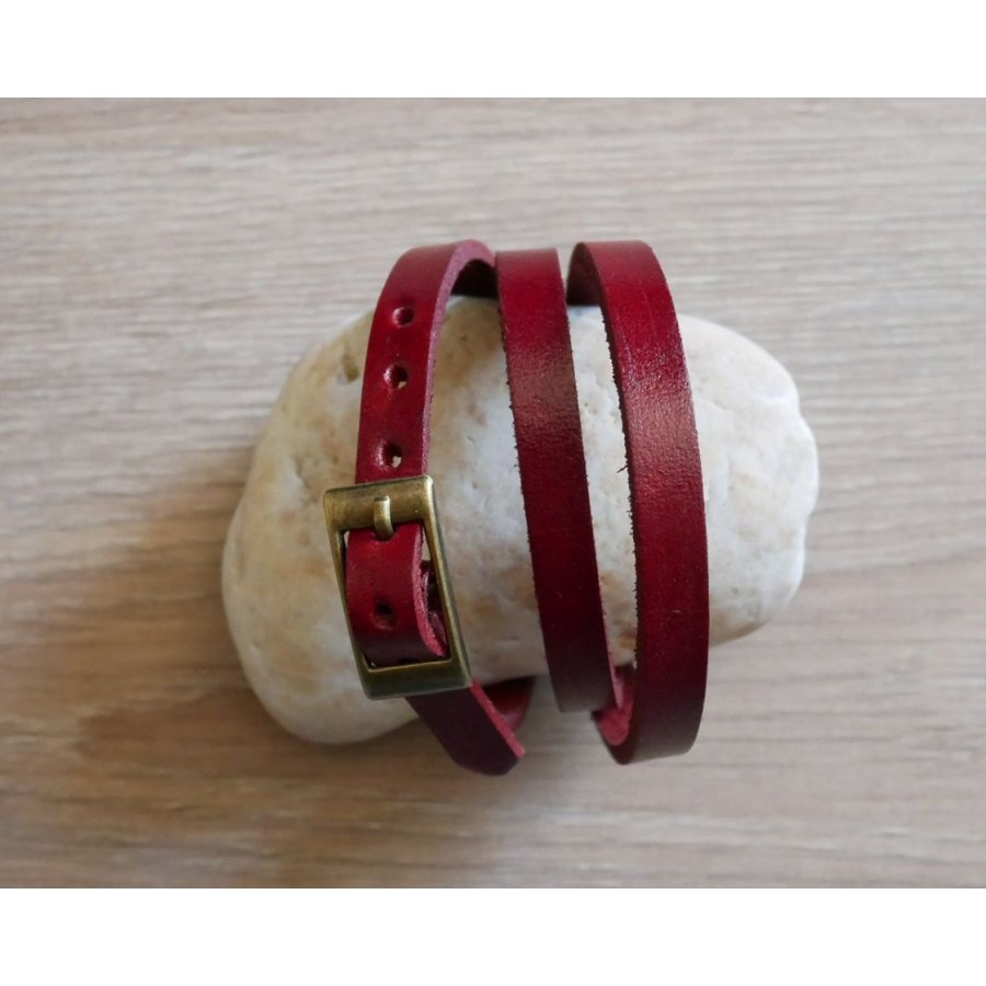 Mixed bracelet 3 turns in leather color of your choice