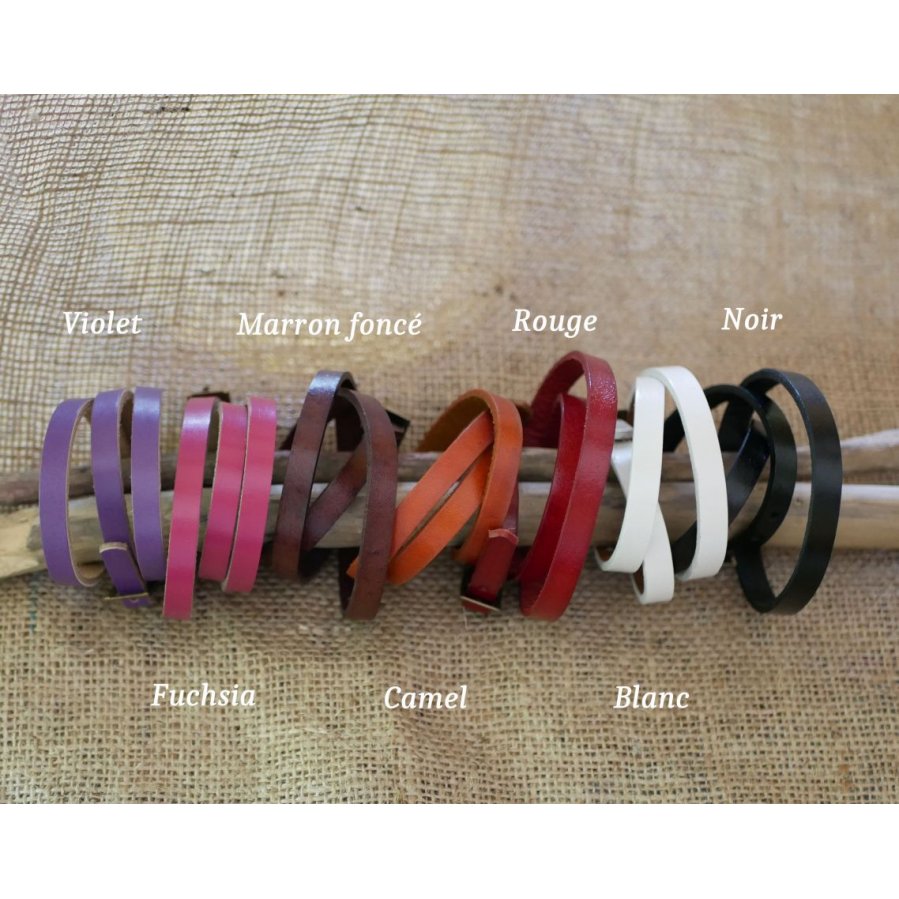 Mixed bracelet 3 turns in leather color of your choice
