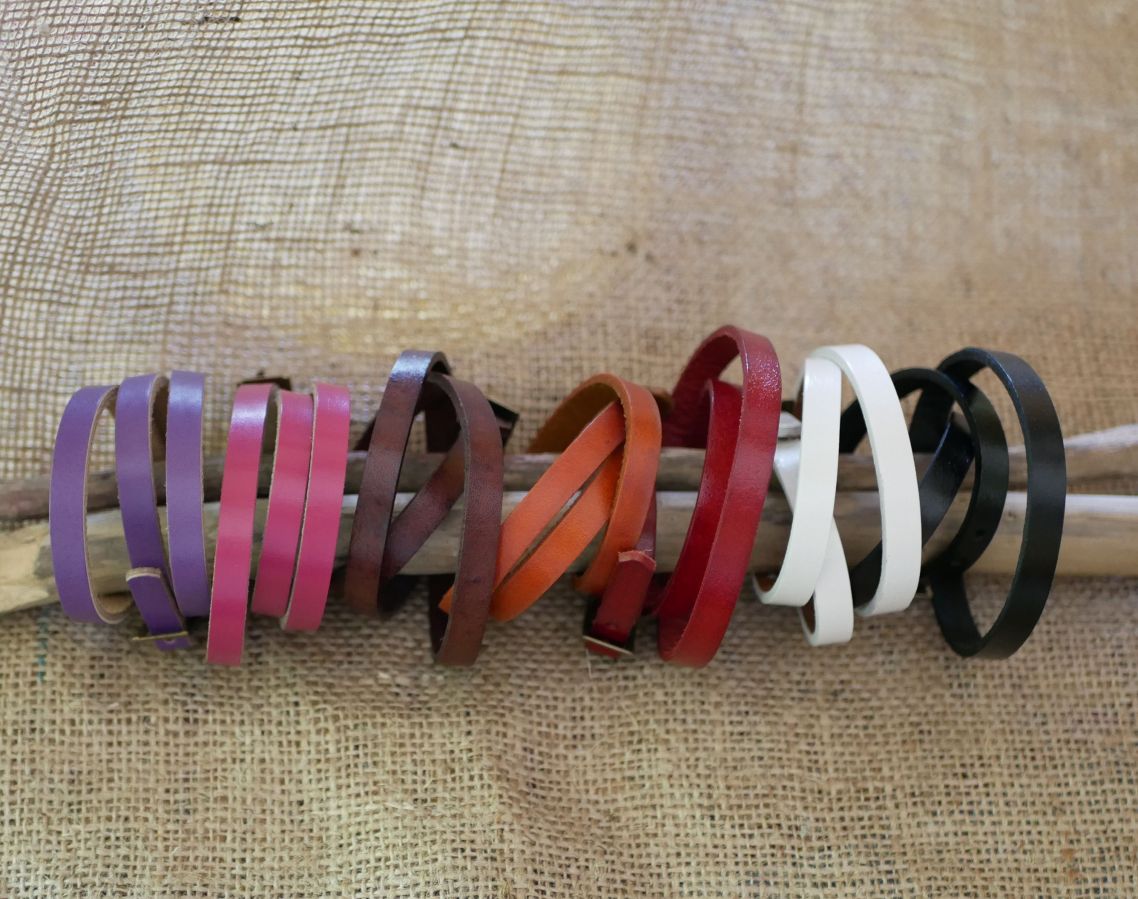 Mixed bracelet 3 turns in leather color of your choice